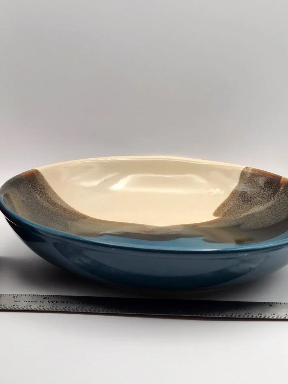 Vintage Tropical Clay Hawaii Pottery Shallow Serving Bowl 11.5